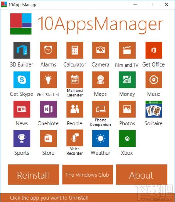 10AppsManager,卸载Win10的预装程序,Win10预装程序卸载软件